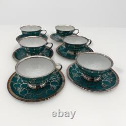 Rare Stunning Rosenthal 1920-30s Silver Overlay Art Deco Tea Service Set