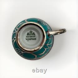 Rare Stunning Rosenthal 1920-30s Silver Overlay Art Deco Tea Service Set