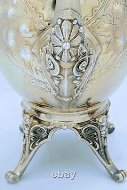 Rare Victorian Meriden Britannia Aesthetic Silver Plate Gilt Coffee Pot Teapot