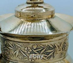Rare Victorian Meriden Britannia Aesthetic Silver Plate Gilt Coffee Pot Teapot