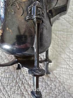 Rare Victorian Triple Plated Silver Tea Pot Coffee Pot, Taunton Silver Plate Co