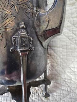 Rare Victorian Triple Plated Silver Tea Pot Coffee Pot, Taunton Silver Plate Co