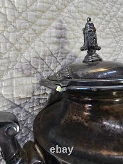 Rare Victorian Triple Plated Silver Tea Pot Coffee Pot, Taunton Silver Plate Co