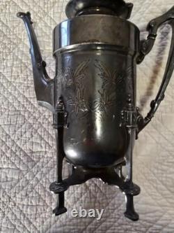 Rare Victorian Triple Plated Silver Tea Pot Coffee Pot, Taunton Silver Plate Co