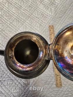 Rare Victorian Triple Plated Silver Tea Pot Coffee Pot, Taunton Silver Plate Co