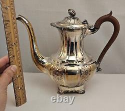 Rare Vintage 4 Piece RIDEAU Hand Chased Silverplate Tea Set