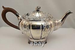 Rare Vintage 4 Piece RIDEAU Hand Chased Silverplate Tea Set