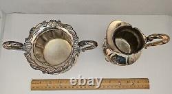 Rare Vintage 4 Piece RIDEAU Hand Chased Silverplate Tea Set