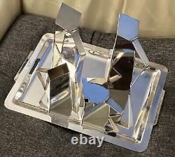 Rare! Vintage Cubist Art Deco Coffee Tea Service Set Bauhaus Gio Ponti Sabattini