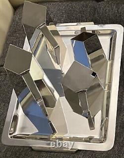 Rare! Vintage Cubist Art Deco Coffee Tea Service Set Bauhaus Gio Ponti Sabattini
