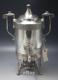 Reed And Barton 1860-80 Tea Urn Tea Kettle Samovar With Warmer Neoclassical