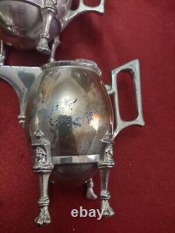 Reed And Barton Aesthetic Era Silver Plate 4 Piece Tea Set Model 2520