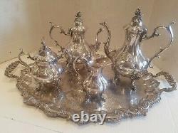 Reed & Barton #1795 Winthrop Silver-Plated 5-Piece Matching Tea Set Re- Silvered