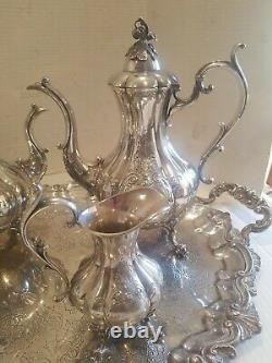 Reed & Barton #1795 Winthrop Silver-Plated 5-Piece Matching Tea Set Re- Silvered