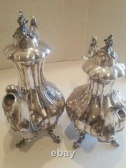 Reed & Barton #1795 Winthrop Silver-Plated 5-Piece Matching Tea Set Re- Silvered