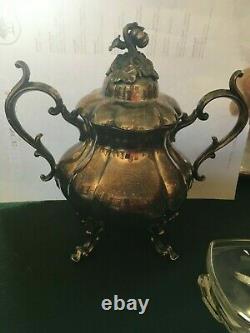 Reed & Barton 1795 Winthrop Silver Plated Coffee & Tea Set