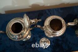 Reed & Barton 1929 Silver Plate Tea Coffee Set Pot Lid Plated antique serving