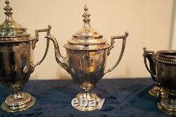 Reed & Barton 1929 Silver Plate Tea Coffee Set Pot Lid Plated antique serving