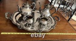Reed & Barton 5600 Regent Large Butlers Tray Tea & Coffee Set! Silver Plate