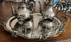 Reed & Barton 5600 Regent Large Butlers Tray Tea & Coffee Set! Silver Plate