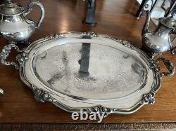 Reed & Barton 5600 Regent Large Butlers Tray Tea & Coffee Set! Silver Plate