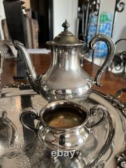 Reed & Barton 5600 Regent Large Butlers Tray Tea & Coffee Set! Silver Plate