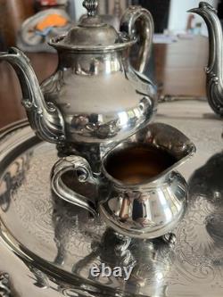 Reed & Barton 5600 Regent Large Butlers Tray Tea & Coffee Set! Silver Plate