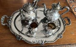 Reed & Barton 5600 Regent Large Butlers Tray Tea & Coffee Set! Silver Plate