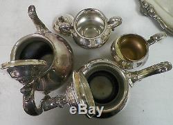 Reed & Barton 5600 Regent Silver Plate 5 Piece Tea Set Coffee Tea Cream Sugar Tr