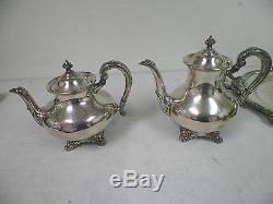 Reed & Barton 5600 Regent Silver Plate 5 Piece Tea Set Coffee Tea Cream Sugar Tr