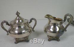 Reed & Barton 5600 Regent Silver Plate 5 Piece Tea Set Coffee Tea Cream Sugar Tr