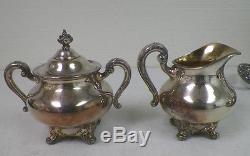 Reed & Barton 5600 Regent Silver Plate 5 Piece Tea Set Coffee Tea Cream Sugar Tr