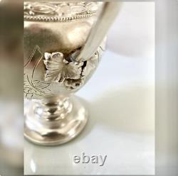 Reed & Barton Antique Silver Plate 1860 3-Pc Chased Grape-Themed Tea Set