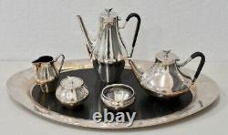 Reed & Barton, Denmark Danish Modern Silver Plate Tea & Coffee Service c. 1960