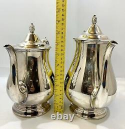 Reed & Barton Jamestown 1801 1800 Tea & Coffee Pots Set Silver plate Hollowware