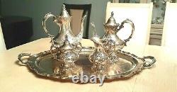 Reed & Barton KING FRANCIS Gorgeous Silverplate Coffee/Tea Pot Set 5 pieces