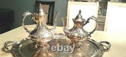 Reed & Barton KING FRANCIS Gorgeous Silverplate Coffee/Tea Pot Set 5 pieces