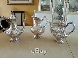 Reed & Barton KING FRANCIS Silverplate Coffee/Tea Pot Set +Water Pitcher 6 pc