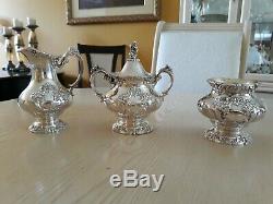 Reed & Barton KING FRANCIS Silverplate Coffee/Tea Pot Set +Water Pitcher 6 pc