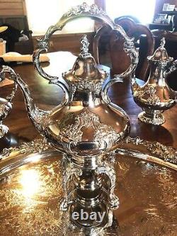 Reed & Barton King Francis 7 Piece Tea Set All Pieces Signed Matching Tray