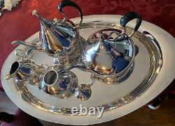 Reed & Barton Modern Silverplate? Dimension? Tea Service? Set 1960's John Pripp