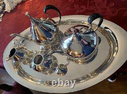 Reed & Barton Modern Silverplate? Dimension? Tea Service? Set 1960's John Pripp