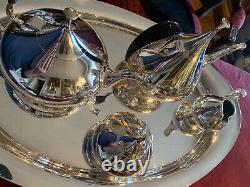 Reed & Barton Modern Silverplate? Dimension? Tea Service? Set 1960's John Pripp