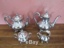 Reed & Barton Regent 5600 Silver Plate Tea Set Coffee Tea Cream Sugar