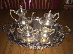 Reed & Barton Sheffield Co. Silver-Plated 5-Piece Matching Tea Set Ornate