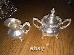 Reed & Barton Sheffield Co. Silver-Plated 5-Piece Matching Tea Set Ornate