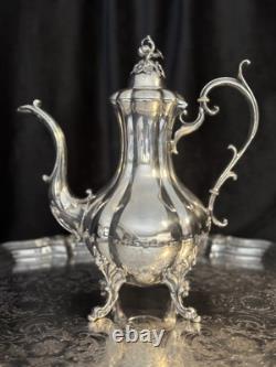 Reed & Barton Silver Coffee/Tea Set with Tray, Creamer, Sugar with lid, & Waste