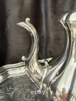 Reed & Barton Silver Coffee/Tea Set with Tray, Creamer, Sugar with lid, & Waste