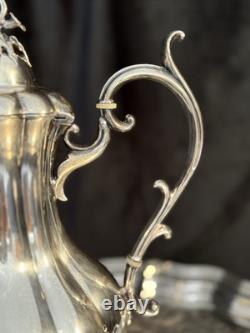 Reed & Barton Silver Coffee/Tea Set with Tray, Creamer, Sugar with lid, & Waste