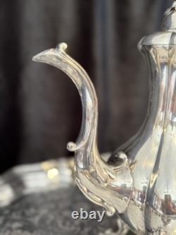 Reed & Barton Silver Coffee/Tea Set with Tray, Creamer, Sugar with lid, & Waste